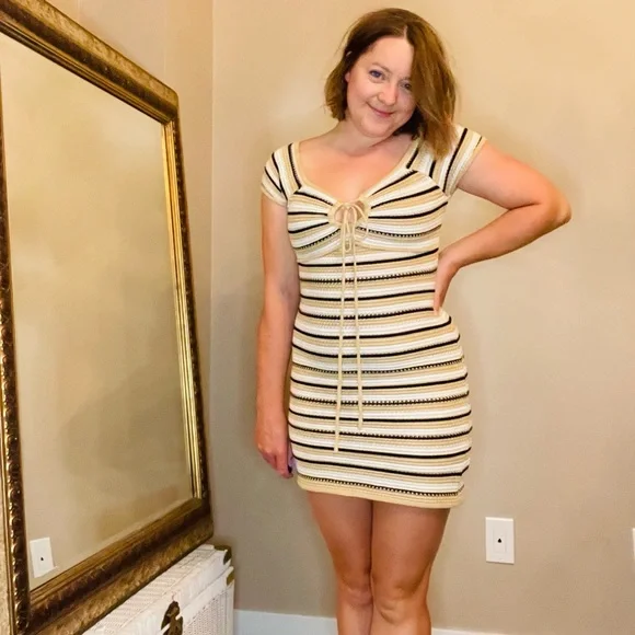 Steve Madden | Dresses | Crochet Striped Dresssize Smallbrand Madden Nyc |  Poshmark